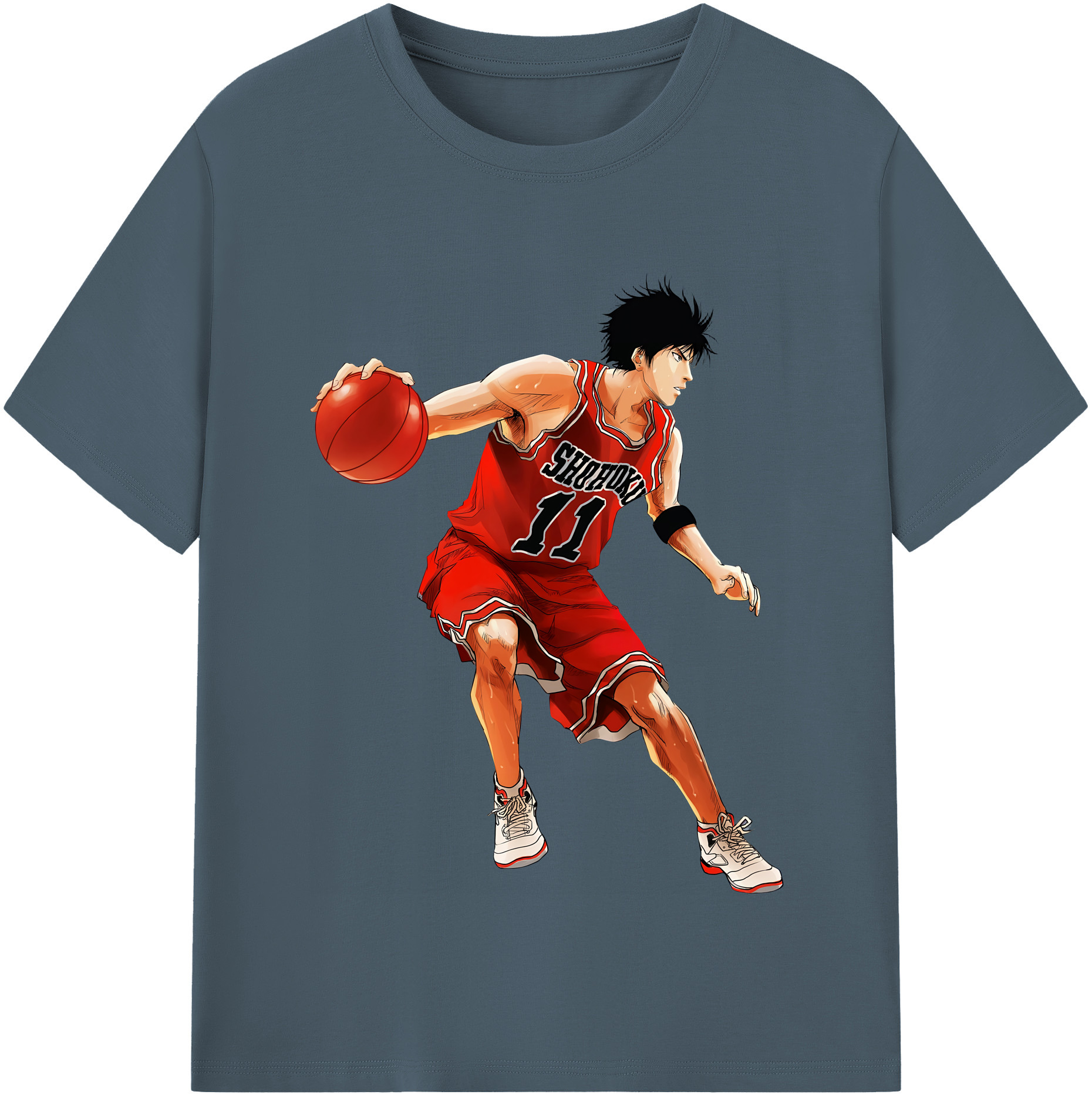 SLAM DUNK／スラムダンク 綿100％半袖Tシャツ（フロントプリント）
